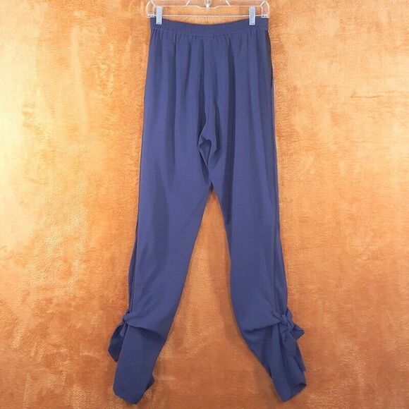 JONATHAN SIMKHAI Womens Pants Size 2 Blue Pull On Slim Leg Gathered Tie Ankle - Picture 3 of 10